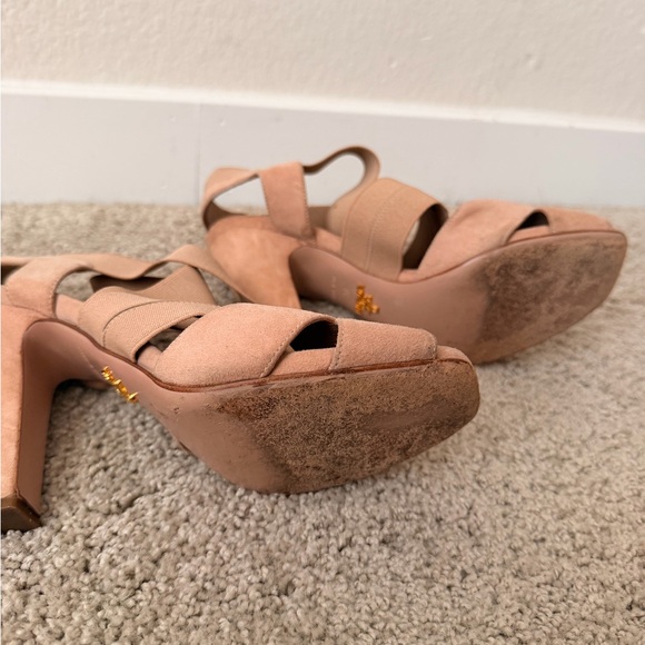 Prada Tan Strappy Heels